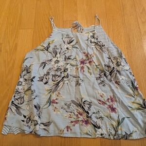 Floral Halter Top with Striped Back